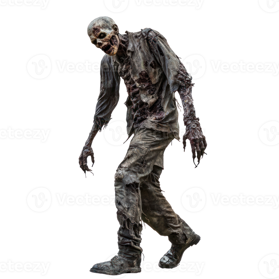 the walking dead zombie walking on transparent background png
