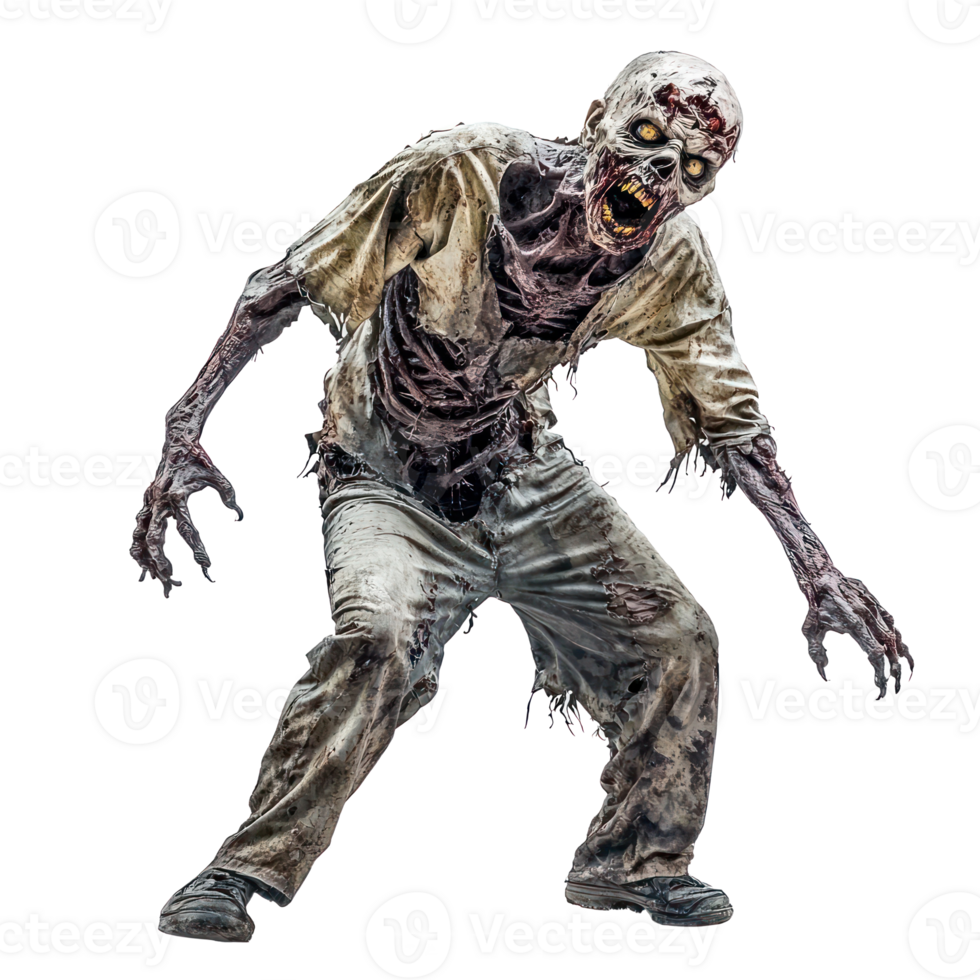 the walking dead zombie walking on transparent background png