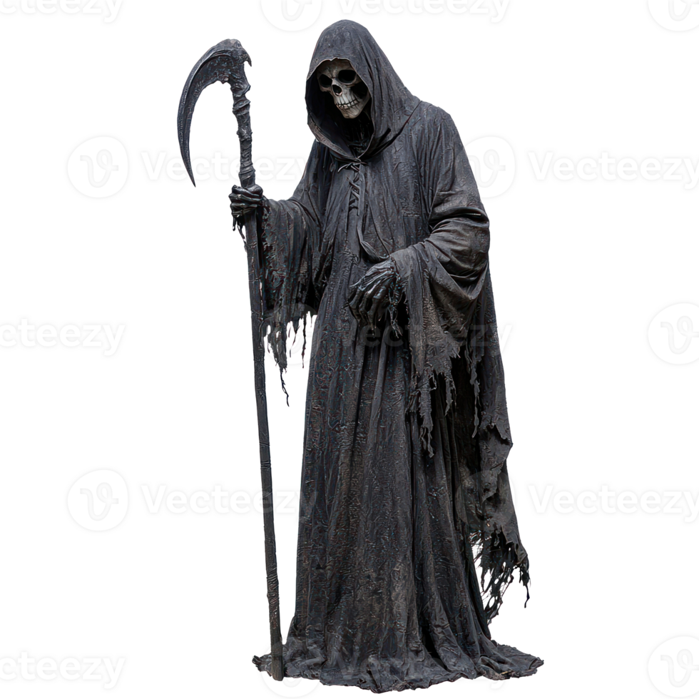 a statue of a grim reaper holding a scythe png