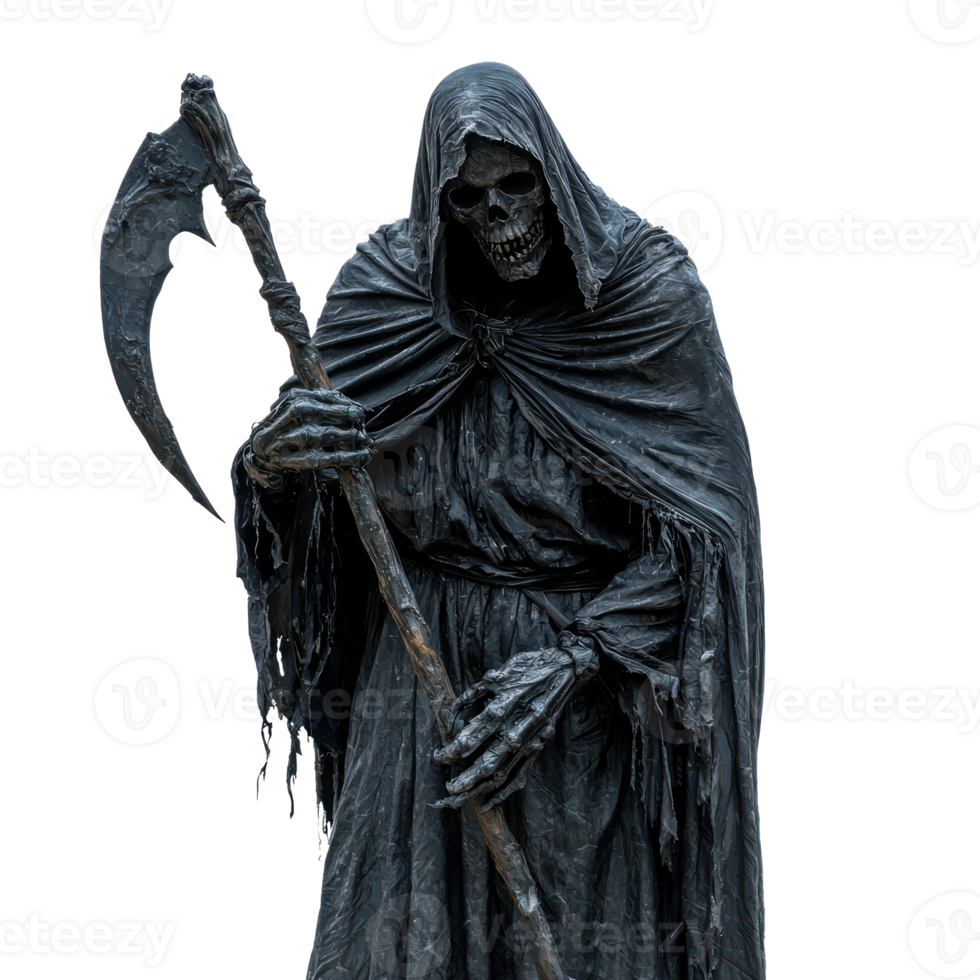 a statue of a grim reaper holding a scythe png