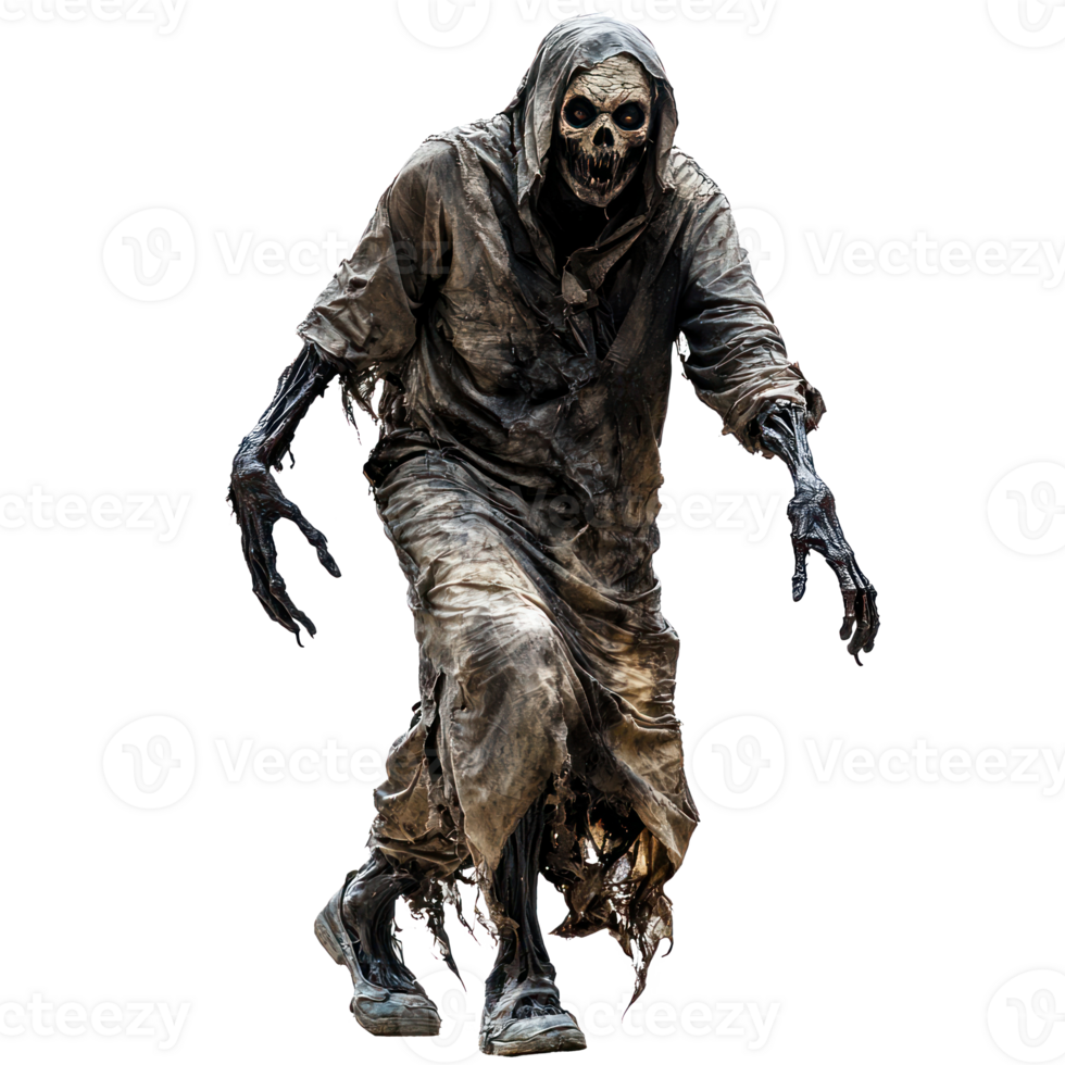 Halloween ghoul walking front view isolate on transparency background png