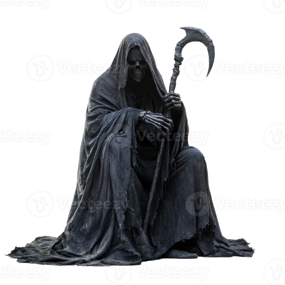 a statue of a grim reaper with a scythe png