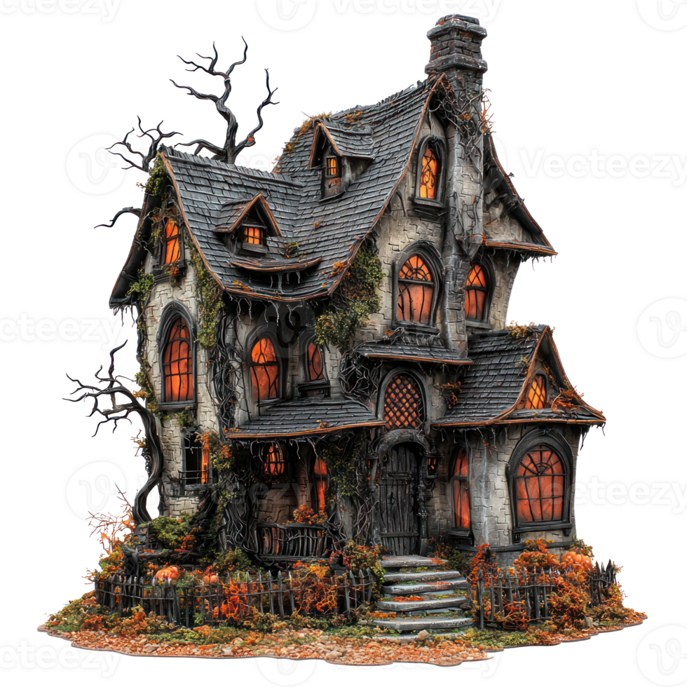 halloween house isolate on transparency background png