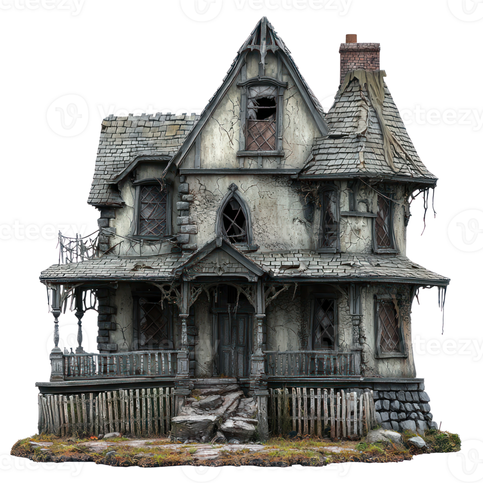 a model of a haunted house on a transparent background png