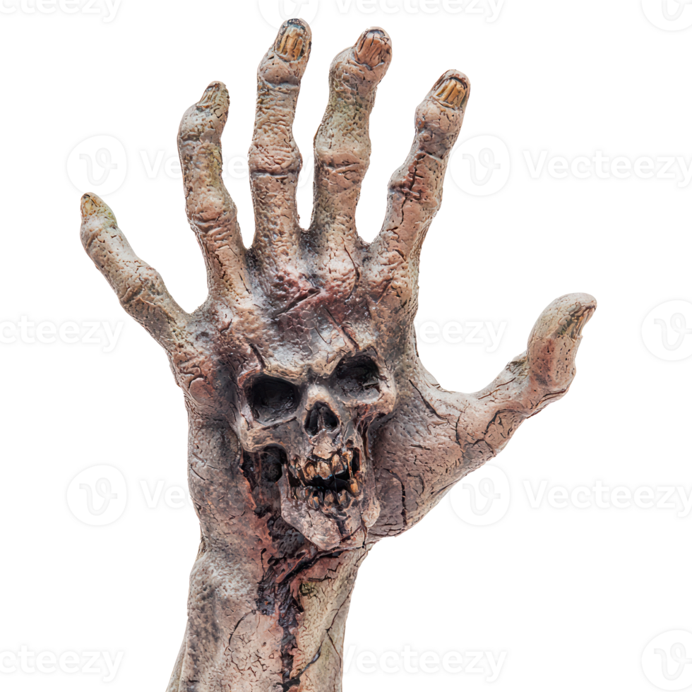 a hand with a zombie face on it png