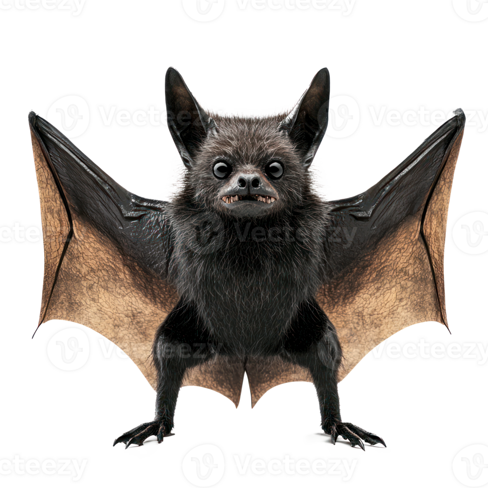 a bat with its wings spread out on a transparent background png