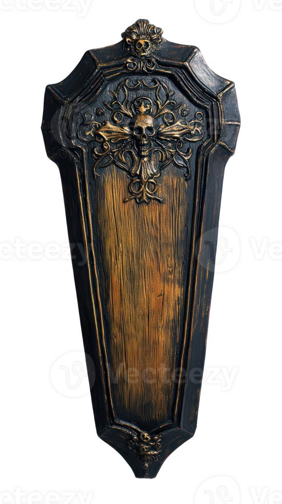 a coffin with a skull on it isolate on transparency background png