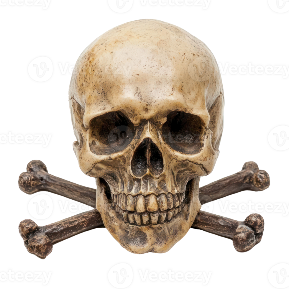 Skull and cross bones isolate on transparency background png