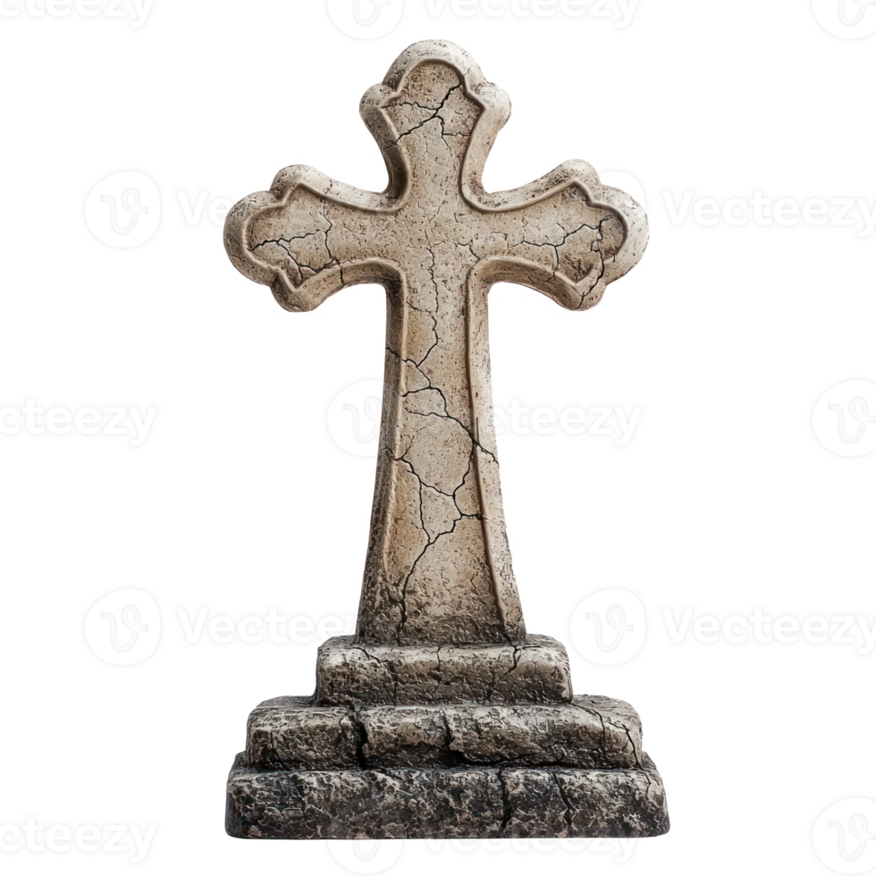 een kruis Aan een steen baseren met een barst in het png