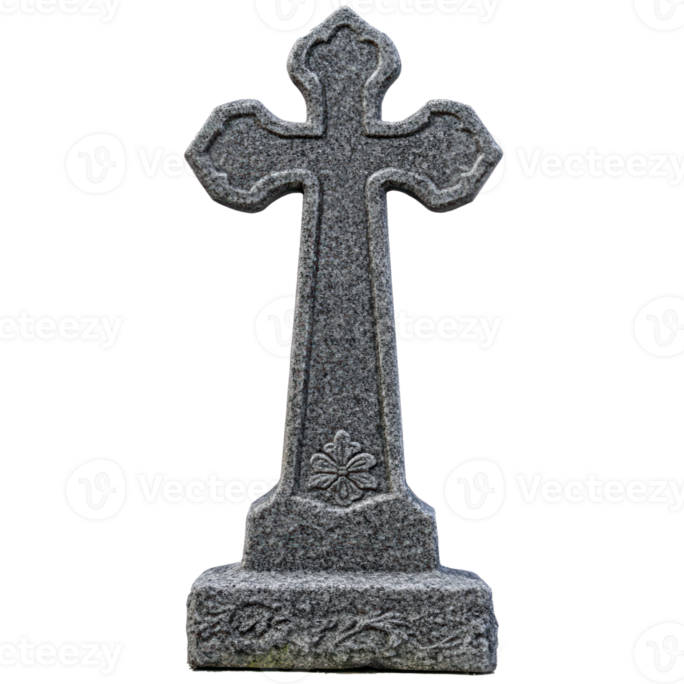 a cross on a stone grave png