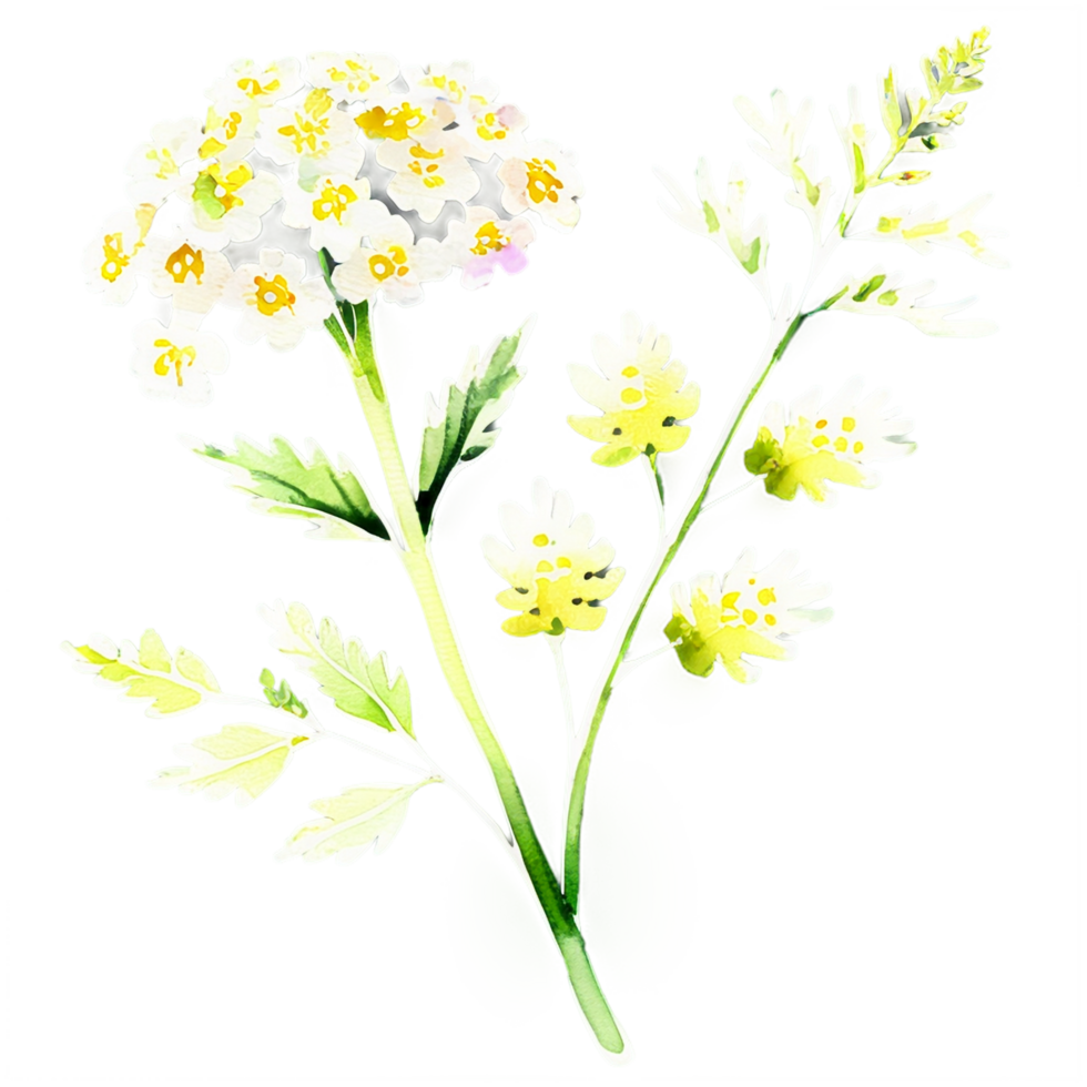 A drawing of a white flower with yellow leaves png