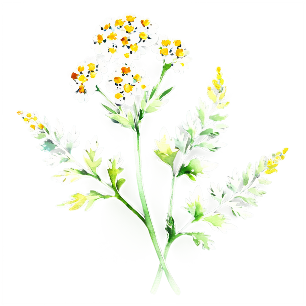 A flower with leaves and flowers on a black background png