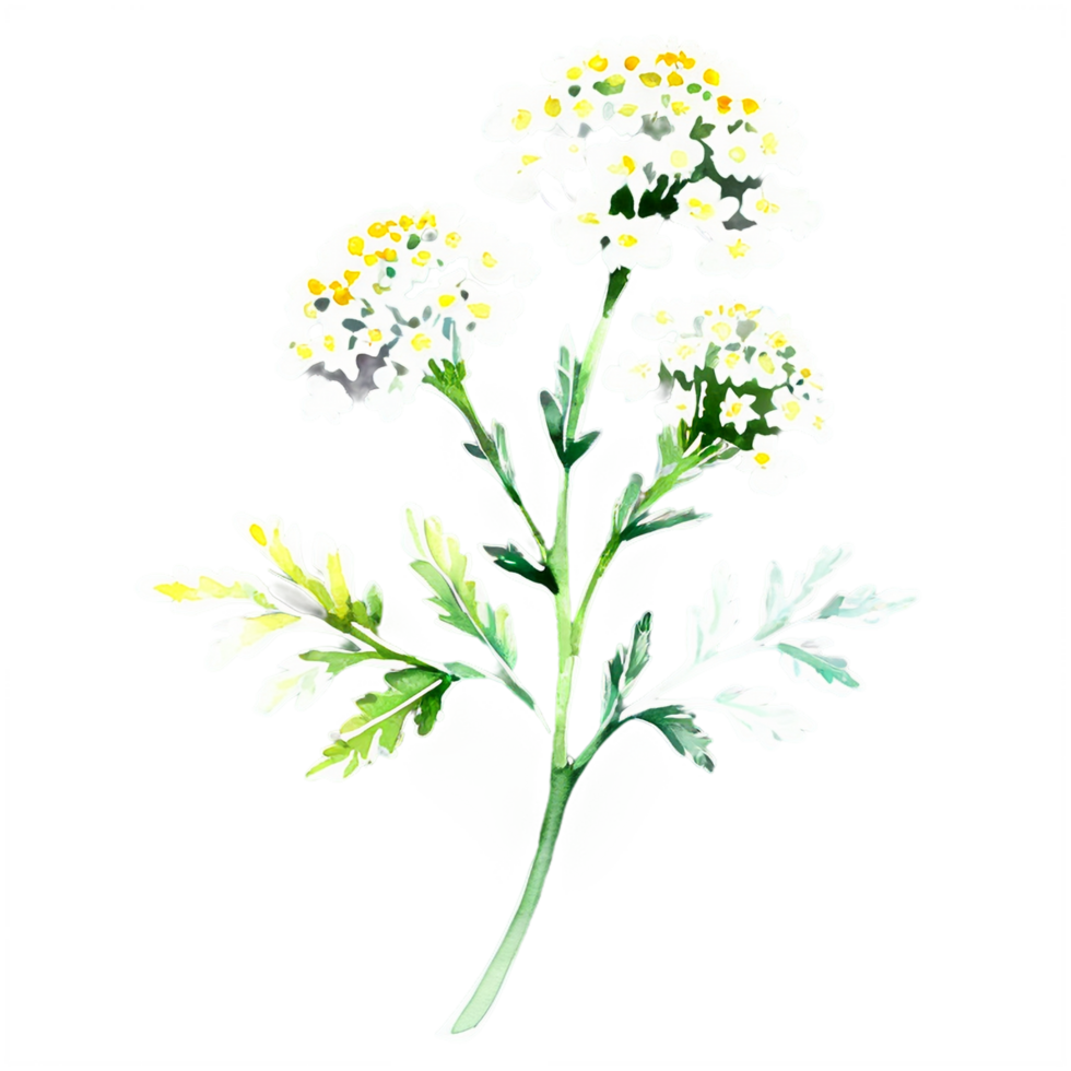 A white flower with green leaves on a black background png