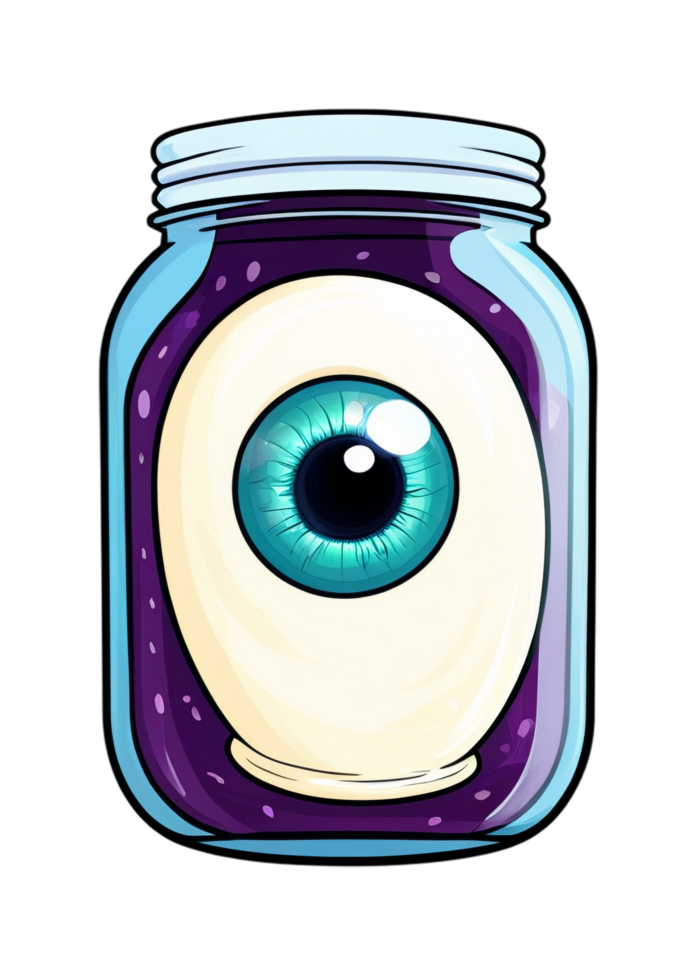 Halloween Featured Eyeball In A Jar Or On A Plate Render Compatible With Clothing, Socks, Funny Sticker, Framed Print, Throw Blanket png