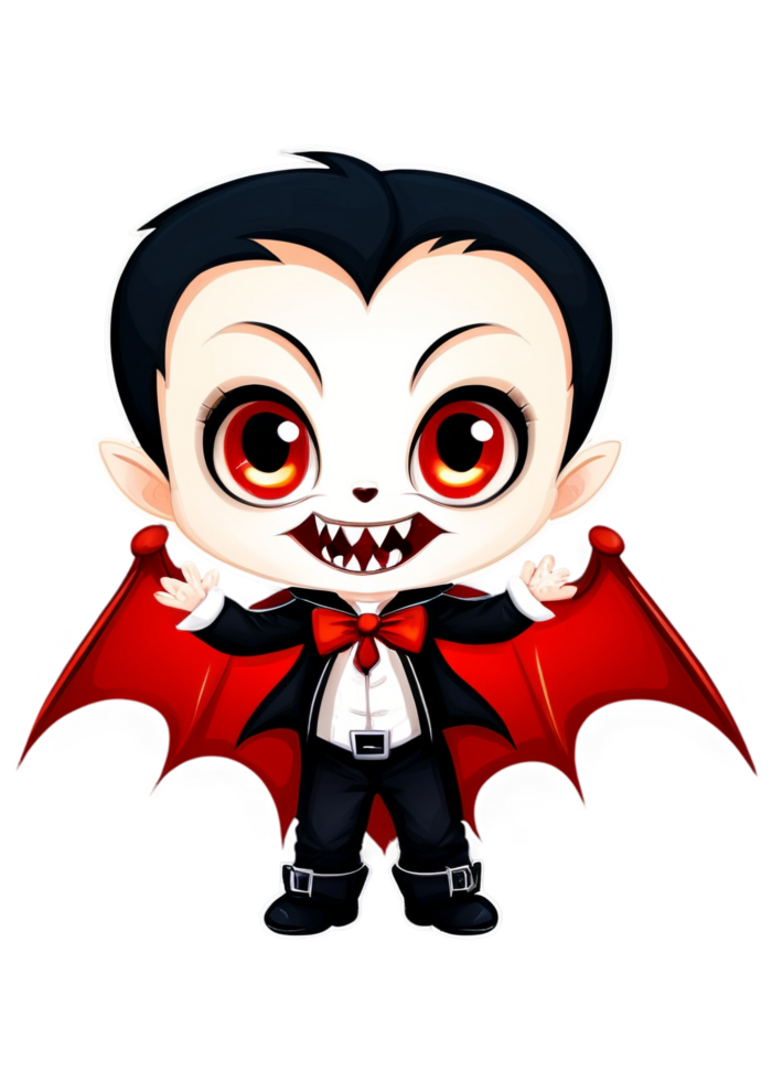 Halloween Featured Baby Vampire With Fangs Decorative Piece Excellent For Clothing, Socks, Funny Sticker, Metal Print, Bath Mat png