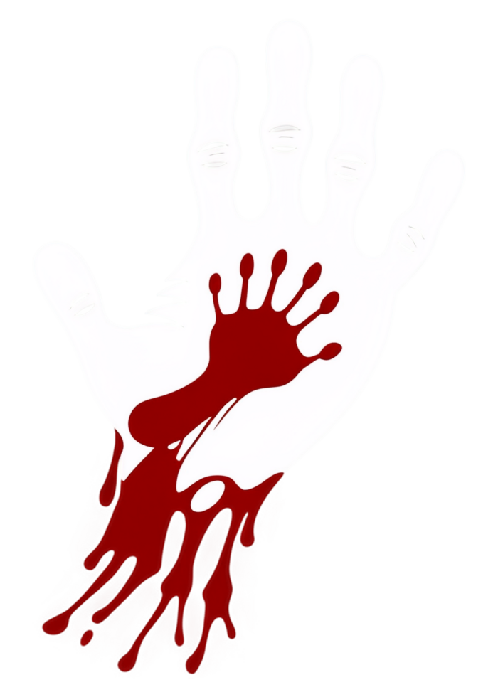 Halloween Illustrated Bloody Handprint Or Footprint Render Appropriate For Sweatshirt, Scarves, Bumper Sticker, Canvas Print, Bedding png