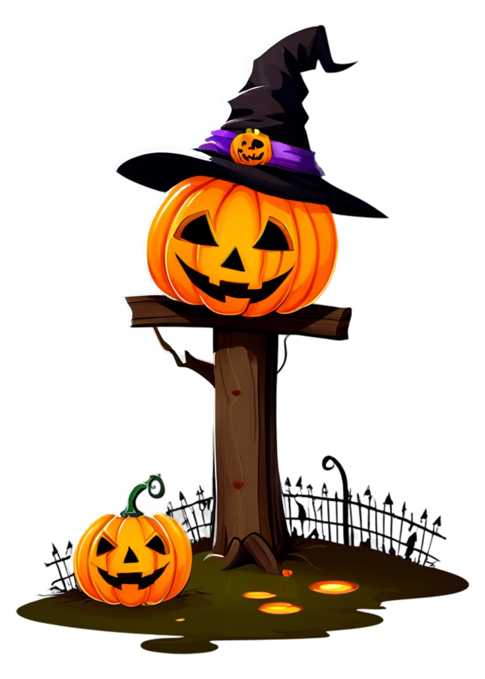 Halloween Themed Abandoned Street With A Single Jacko lantern Graphic Appropriate For Casual Wear, Men's Clothing, Bumper Sticker, Canvas Print, Bedding png