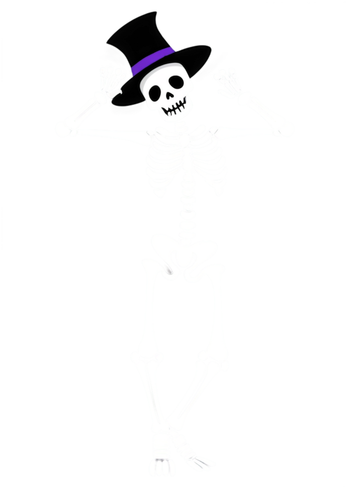 Halloween Influenced Skeleton Dancing Or Posing Digital Art Perfectly Matched For Hoodie, Tank Tops, Water Bottle Sticker, Art Board Print, Mug png
