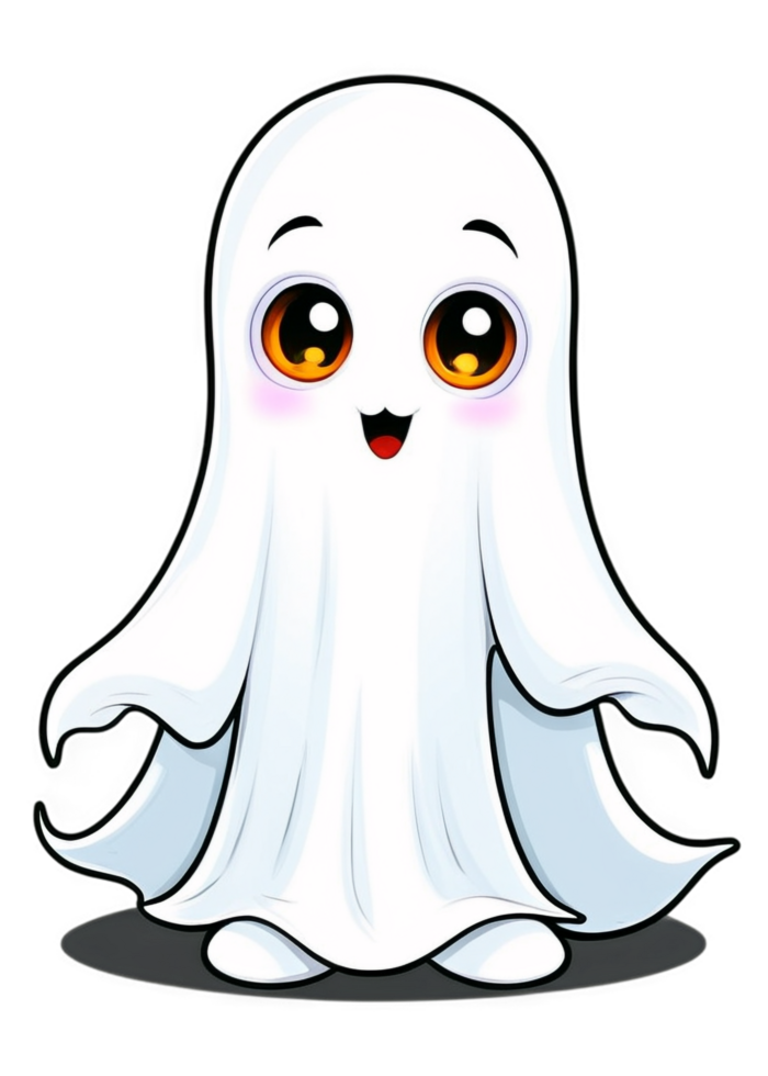 Halloween Styled Cute Ghost With A Costume Illustration Appropriate For Apparel, Accessories, Bumper Sticker, Art Board Print, Mug png