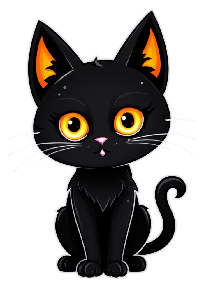Halloween Highlighted Black Cat In A Costume Concept Art Well Suited For Pullover, Dresses, Anime Sticker, Wall Art, Acrylic Block png
