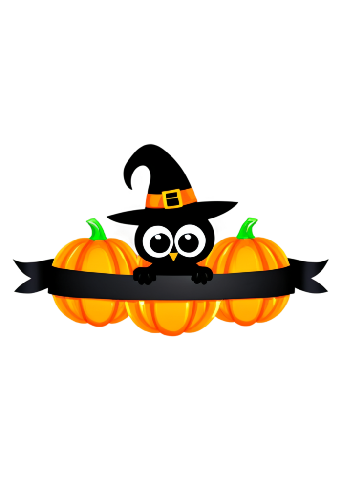Halloween Characterized Banner Or Ribbon Design Optimized For Long Sleeve, Women's Clothing, Cool Sticker, Canvas Print, Bedding png