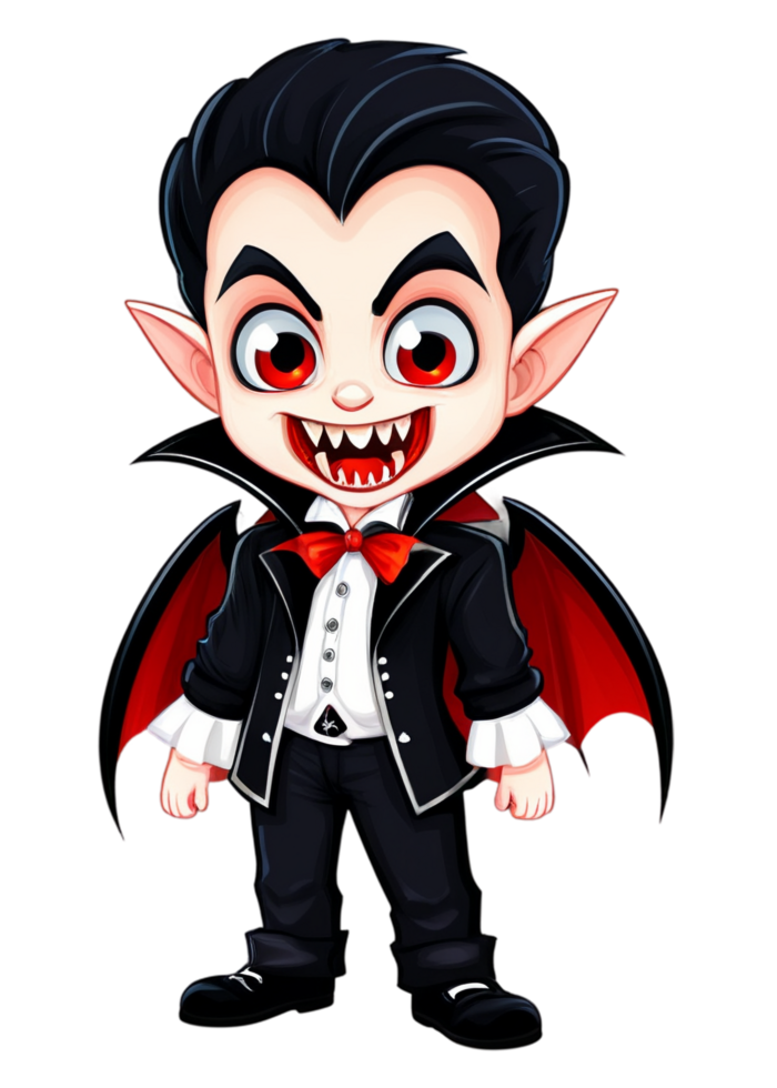 Halloween Designed Baby Vampire With Fangs Digital Art Great For Garment, Skirts, Cool Sticker, Tapestries, Coaster png