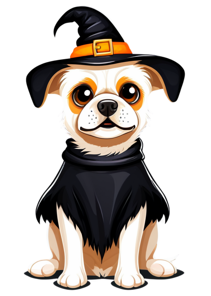 Halloween Influenced Dog In A Halloween Costume Graphic Element Designed For Hoodie, Tank Tops, Car Sticker, Art Print, Throw Pillow png