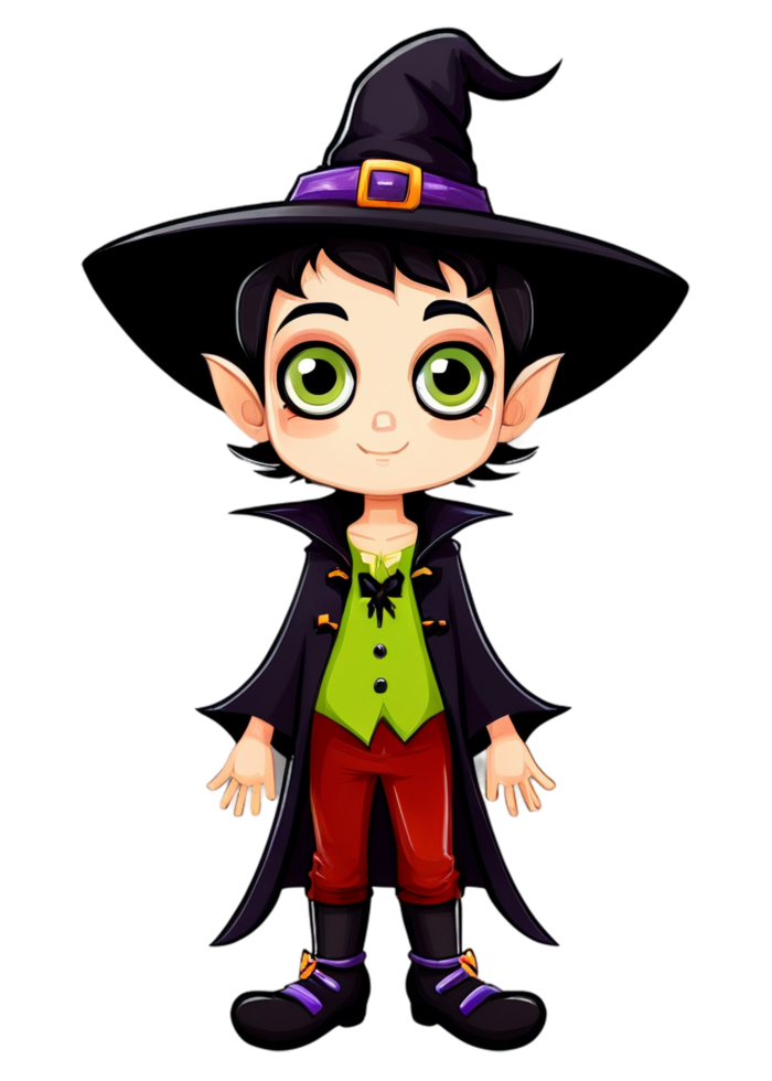 Halloween Oriented Kid In A Vampire, Witch, Or Frankenstein Costume Graphic Element Suitable For Tank Top, Leggings, Bumper Sticker, Tapestries, Coaster png