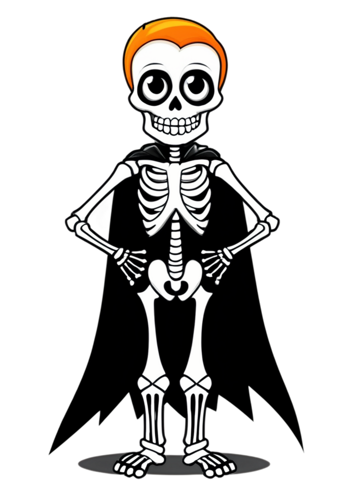 Halloween Influenced Skeleton In A Superhero Costume Decorative Piece Best For Hoodie, Tank Tops, Laptop Sticker, Framed Print, Throw Blanket png