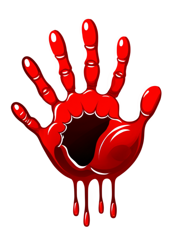 Halloween Focused Bloody Handprint Or Footprint Concept Art Compatible With Outfit, Hoodies Sweatshirts, Funny Sticker, Framed Print, Throw Blanket png