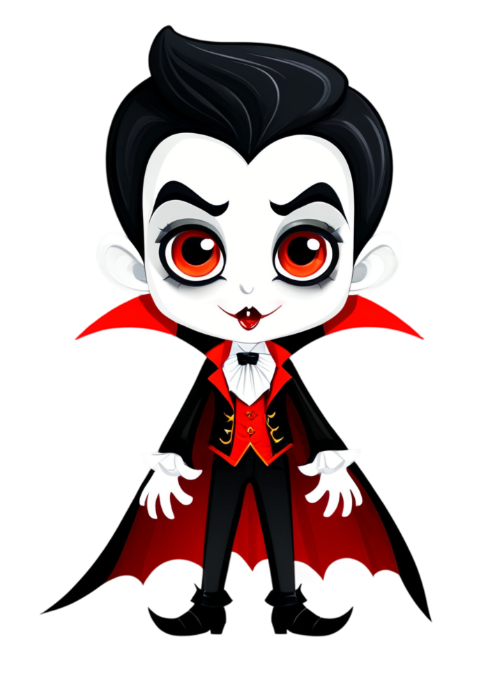 Halloween Featured Vampire In A Stylish Outfit Composition Optimized For Clothing, Socks, Cool Sticker, Art Board Print, Mug png