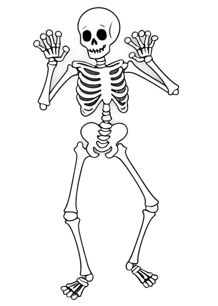Halloween Oriented Skeleton Dancing Or Posing Clipart Ideal For Tank Top, Leggings, Water Bottle Sticker, Framed Print, Throw Blanket png