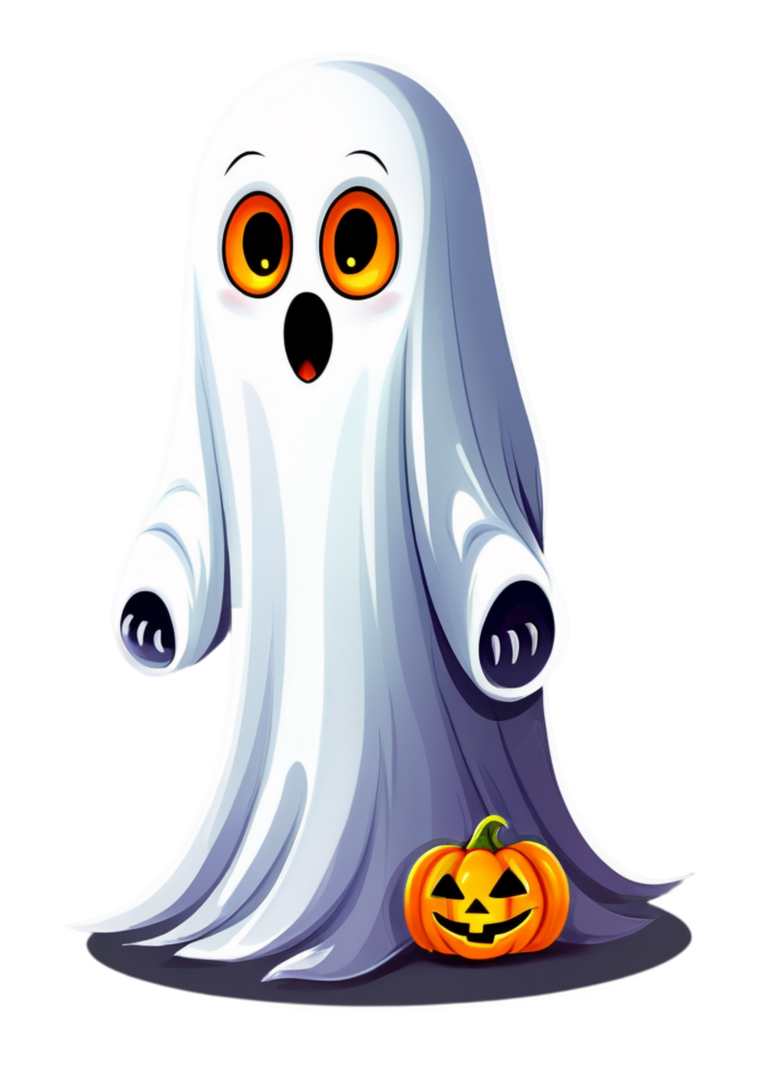 Halloween Characterized Ghost In A Shape And Mood Artwork Perfect For Long Sleeve, Women's Clothing, Anime Sticker, Metal Print, Bath Mat png