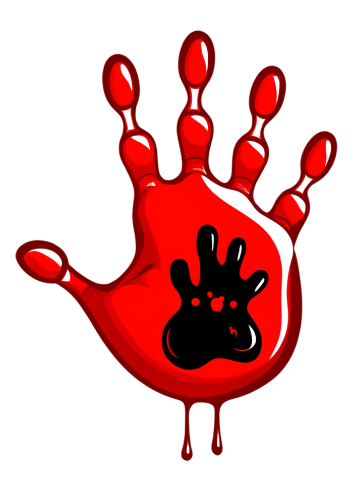 Halloween Featured Bloody Handprint Or Footprint Clipart Perfect For Clothing, Socks, Anime Sticker, Canvas Print, Bedding png