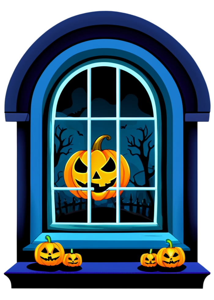 Halloween Characterized Spooky Window With Shadows Graphic Made For Long Sleeve, Women's Clothing, Car Sticker, Framed Print, Throw Blanket png