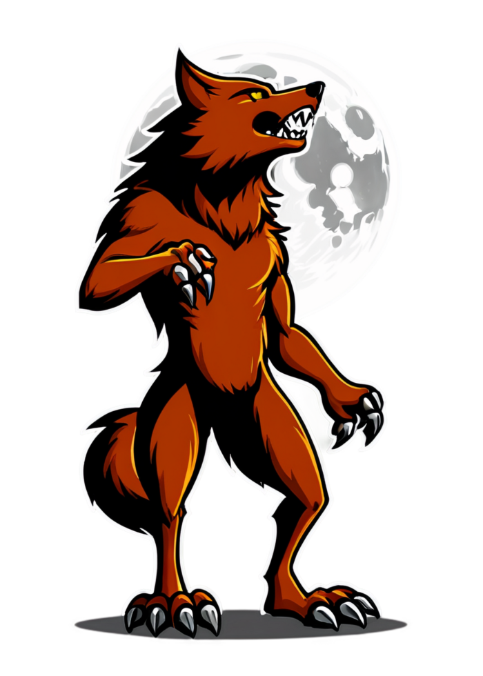 Halloween Featured Werewolf Howling At The Moon Graphic Element Made For Clothing, Socks, Car Sticker, Tapestries, Coaster png