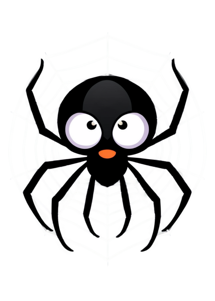 Halloween Themed Spider Web With A Spider Composition Suitable For Casual Wear, Men's Clothing, Bumper Sticker, Framed Print, Throw Blanket png