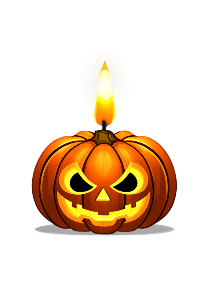 Halloween Designed Candle In A Carved Pumpkin Composition Appropriate For Garment, Skirts, Bumper Sticker, Art Board Print, Mug png