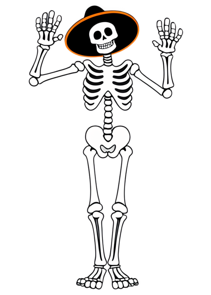 Halloween Themed Friendly Skeleton Waving Or Dancing Graphic Excellent For Casual Wear, Men's Clothing, Funny Sticker, Art Board Print, Mug png
