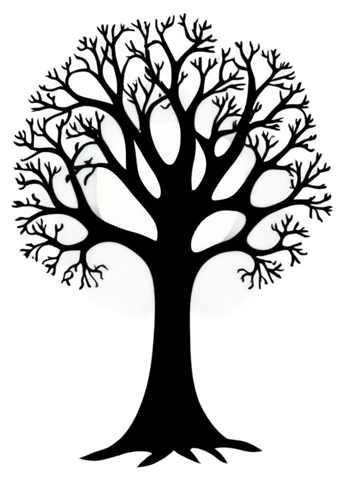 Halloween Designed Silhouette Of A Spooky Tree With No Leaves Render Ideal For Garment, Skirts, Water Bottle Sticker, Wall Art, Acrylic Block png