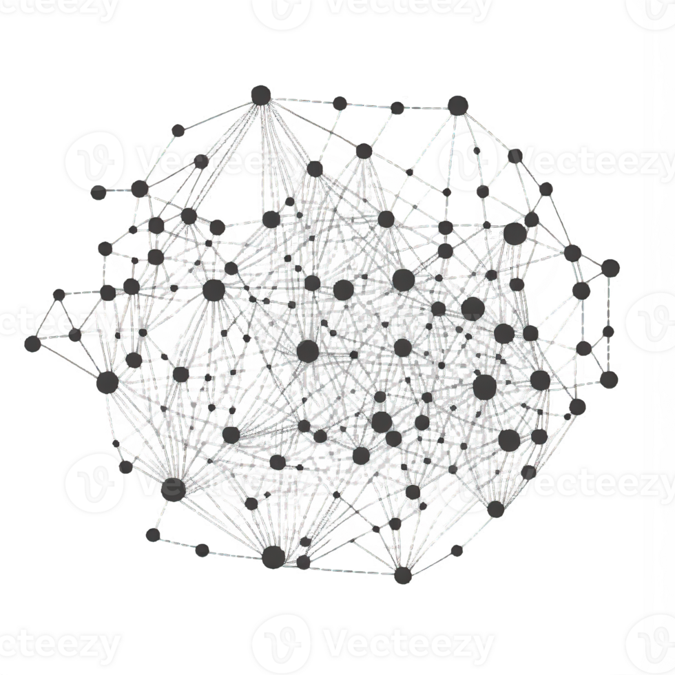 Elegant Web of Connectivity Fine Lines and Dots on a Clear Canvas png