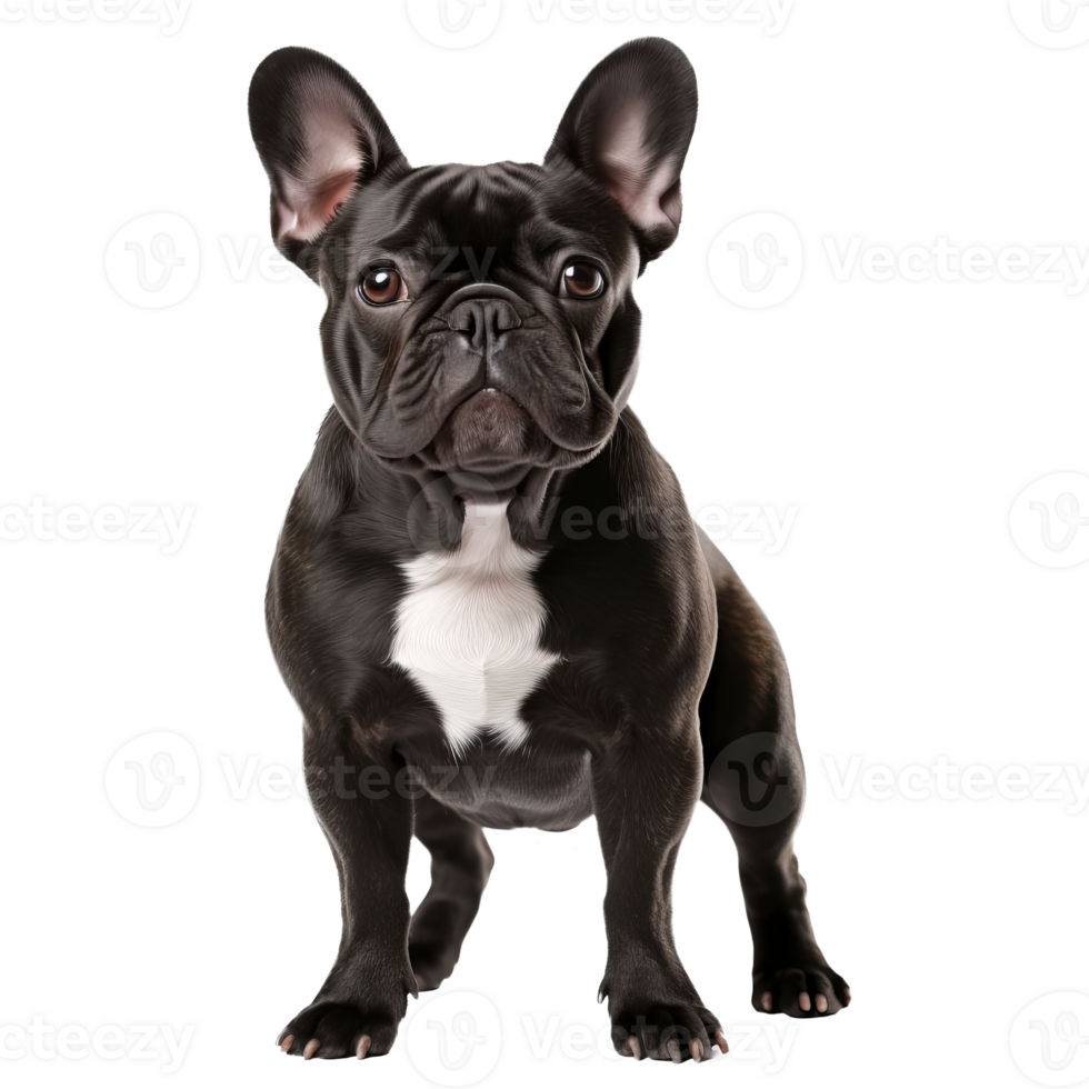 French bulldog in a pose showcasing its full body, displayed on a transparent background for clear viewing. png