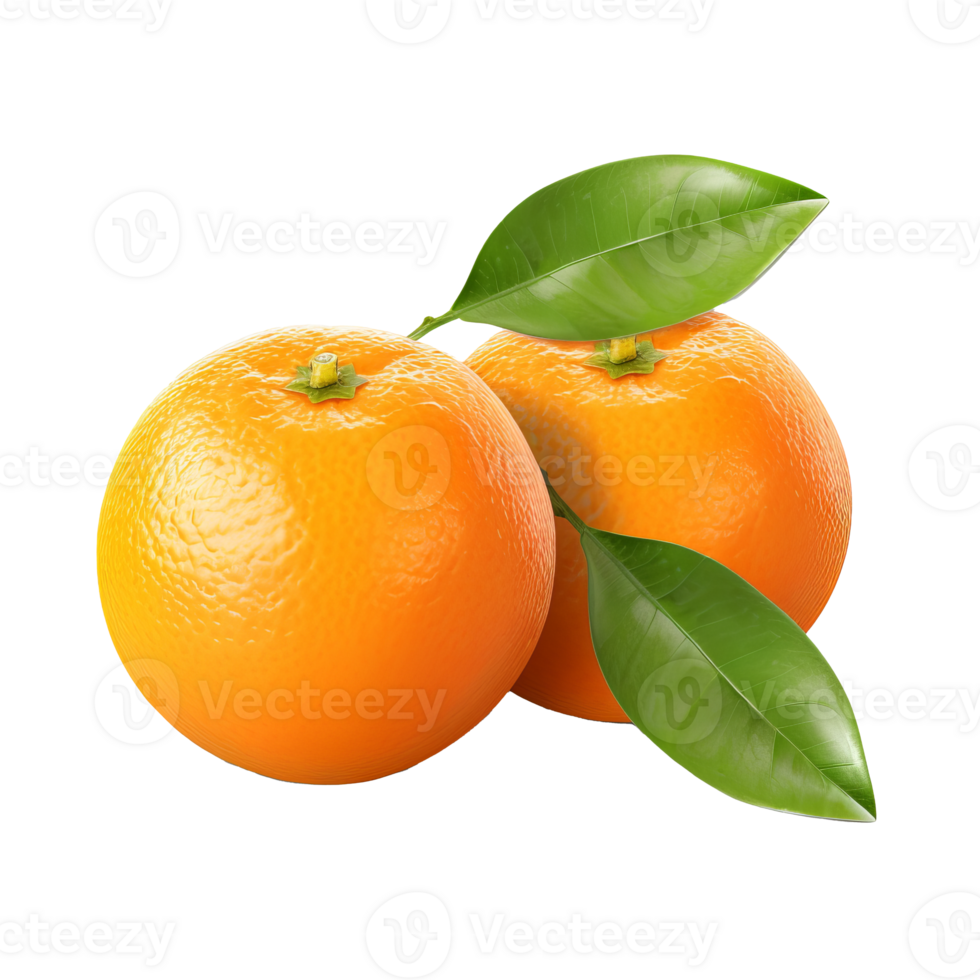 Ripe, vibrant tangerine fruit depicted in full detail on a clear, transparent background, showcasing its fresh, juicy texture. png