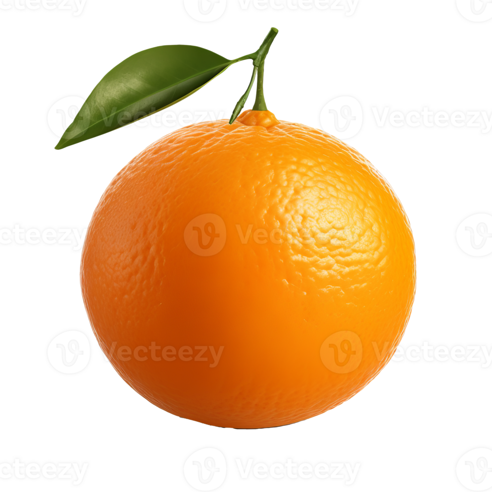 A whole tangerine with its vibrant orange skin, displaying its full round shape, is set against a transparent backdrop. png