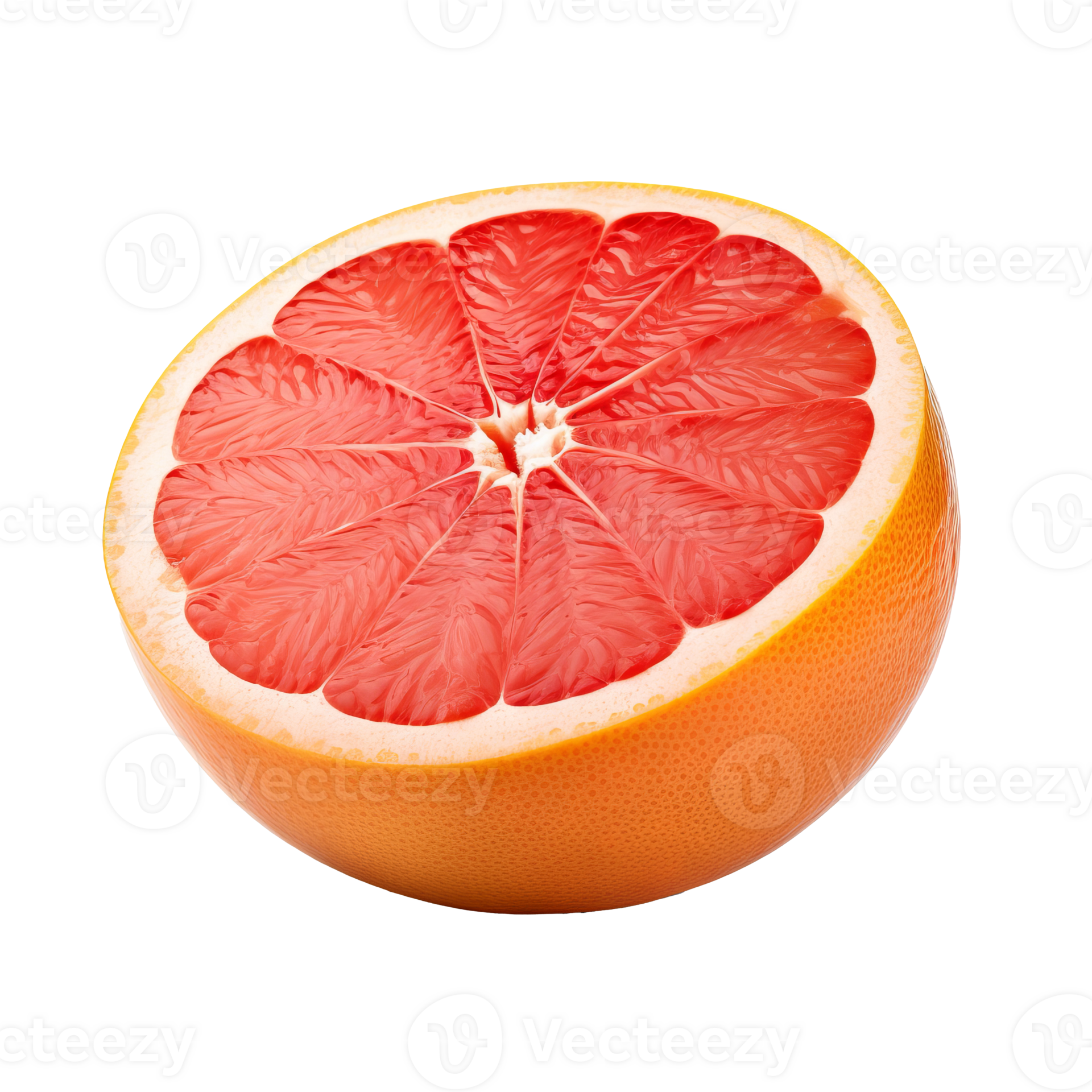 Grapefruit with a fully detailed body displayed against a clear