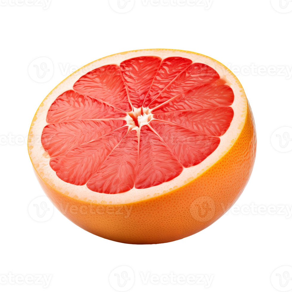 Grapefruit with a fully detailed body displayed against a clear transparent background. png