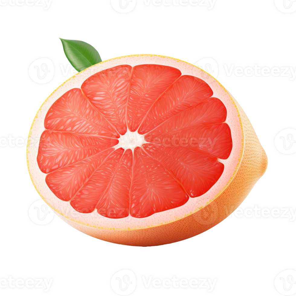 Grapefruit, whole and fresh, with a plump body, displayed vividly against a clear, transparent backdrop. png