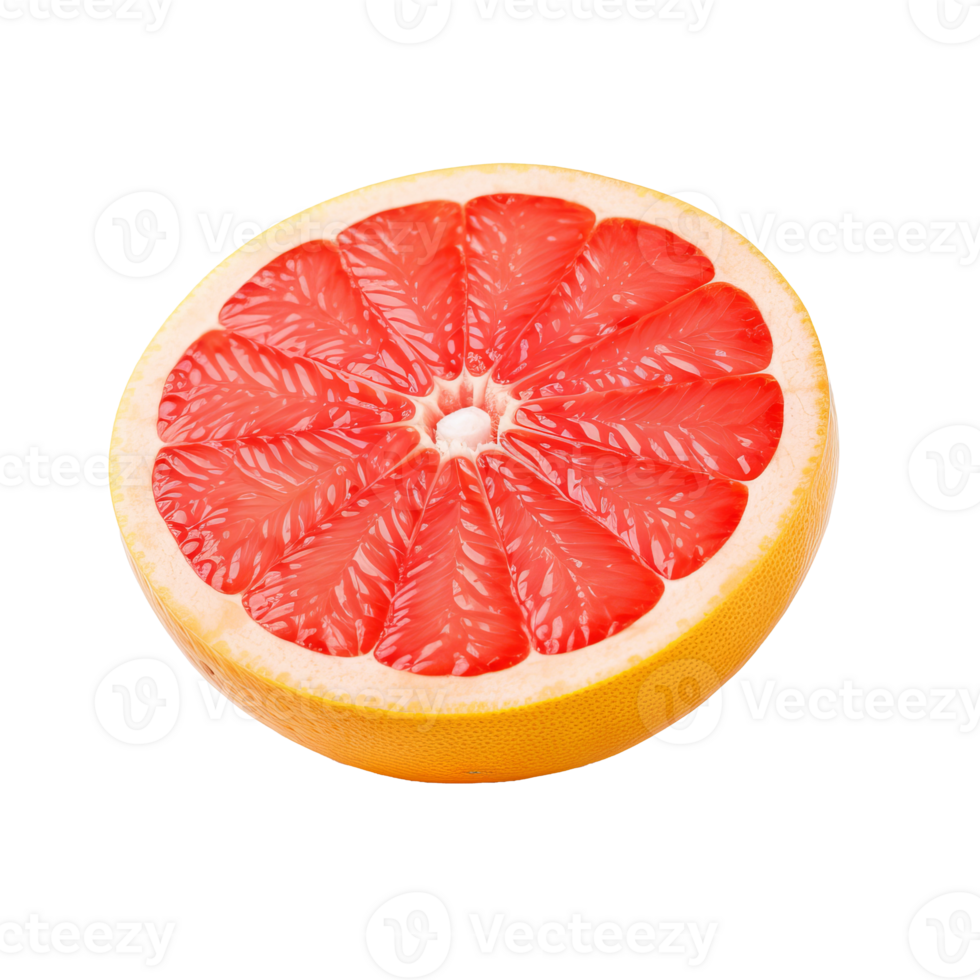 A vivid, full-body grapefruit, bursting with freshness, is depicted in its entirety against a clear, transparent background. png