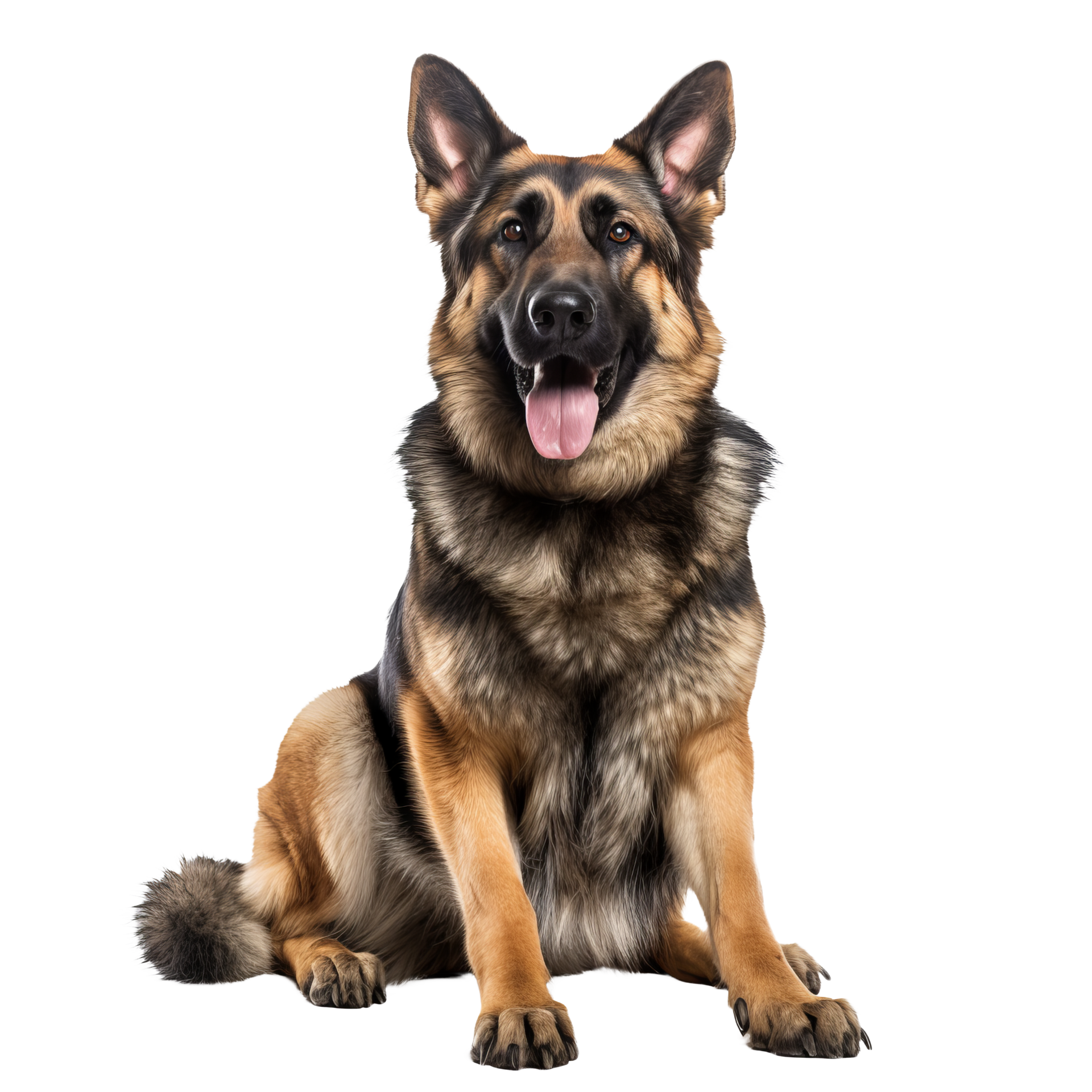 German Shepherd dog depicted in full body stance, elegantly poised on a