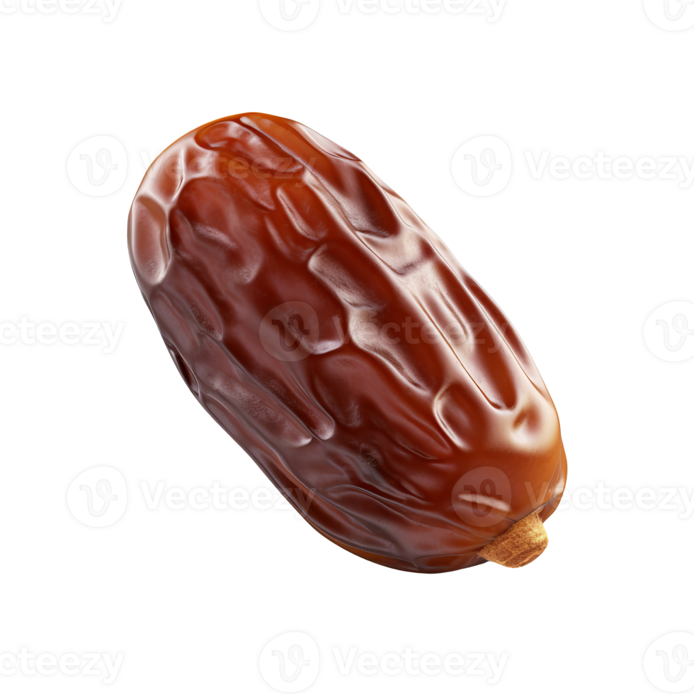 Ripe date fruit depicted in full, unobstructed view against a clear, transparent backdrop. png